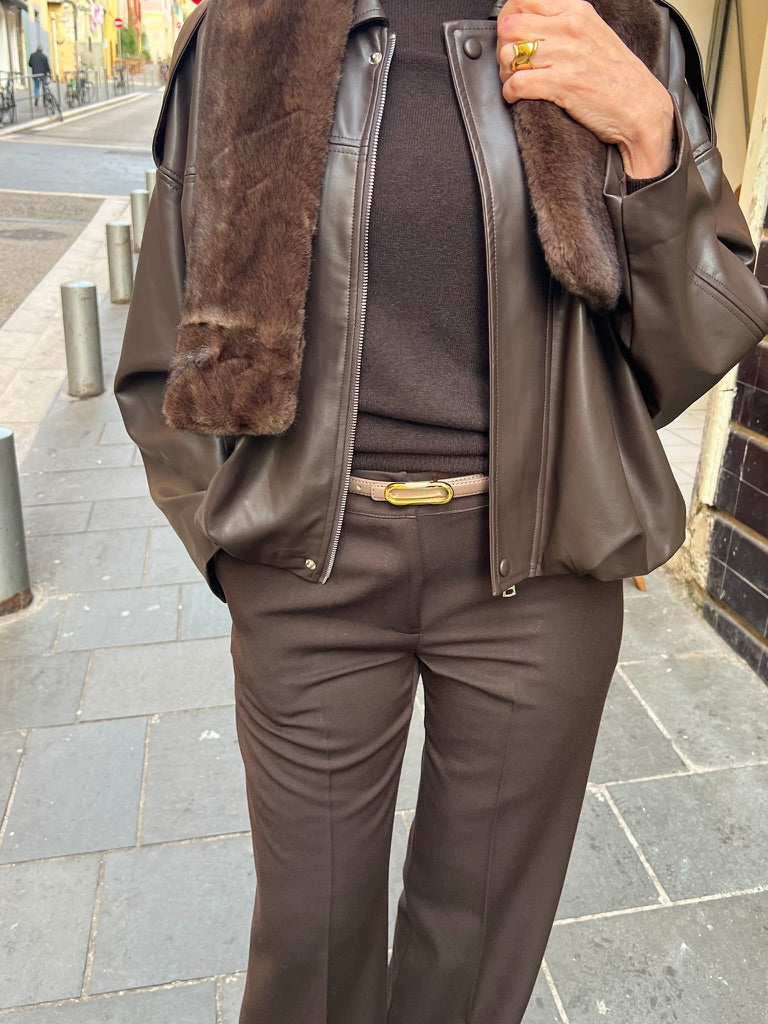 Pantalon à pinces marron