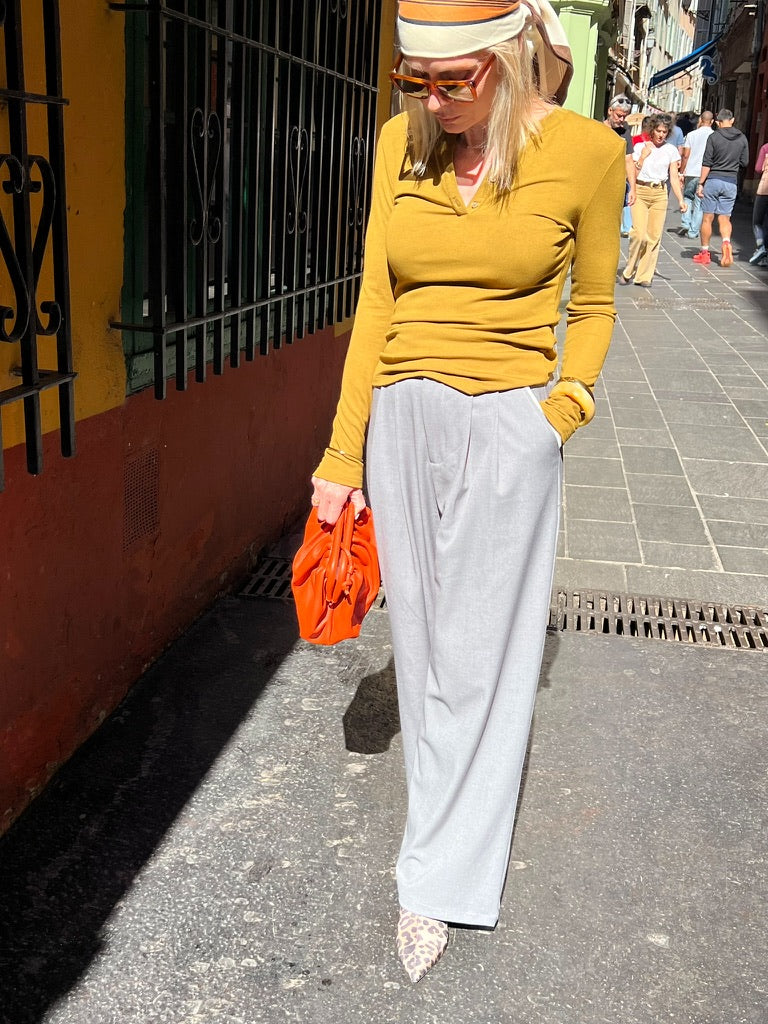 Pantalon gris à pinces
