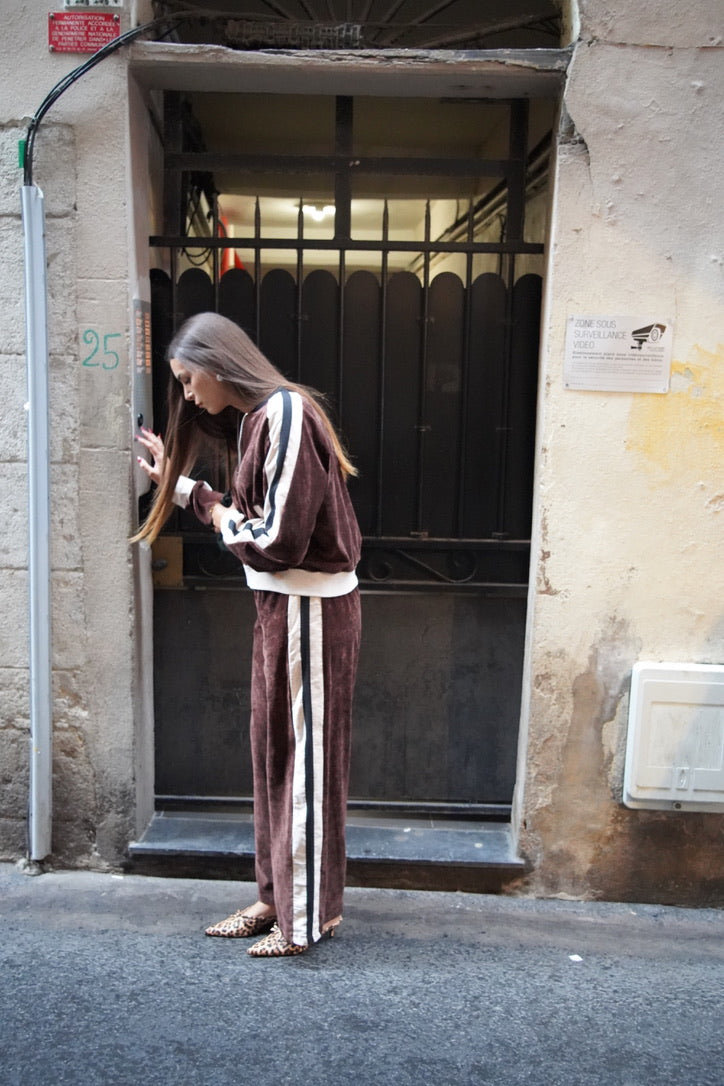 Pantalon de jogging en velours marron