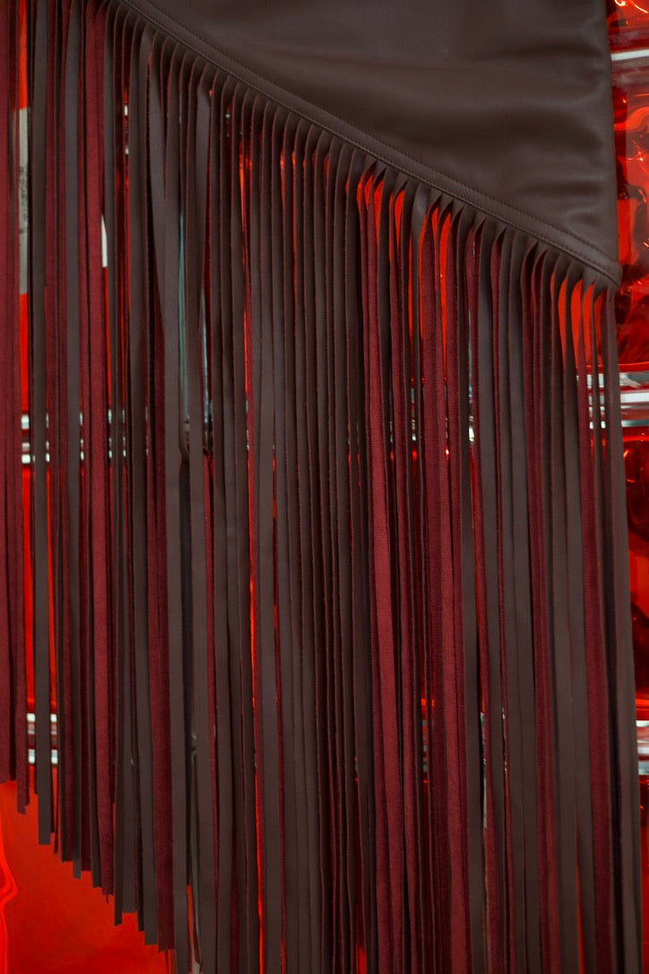 Ceinture à franges effet cuir