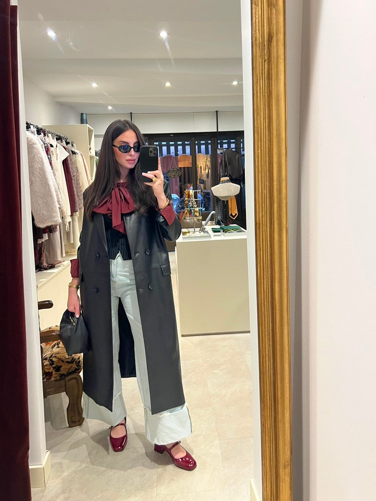 Trench en simili cuir