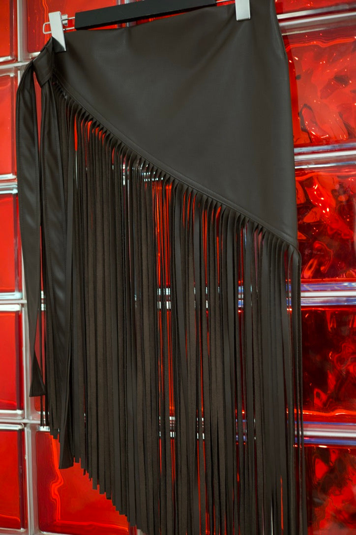 Ceinture à franges effet cuir