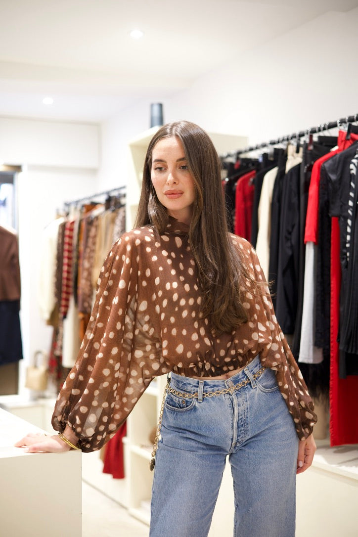 Top imprimé bambi à manches amples