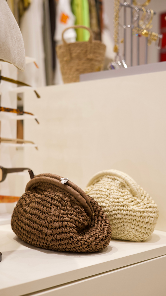 Pochette tressé forme nuage