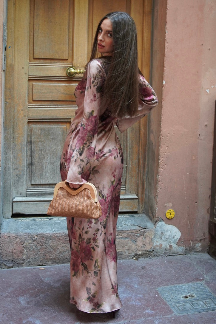 Robe longue à fleurs