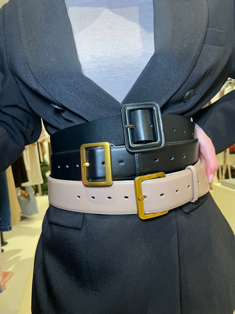 Ceinture large en cuir