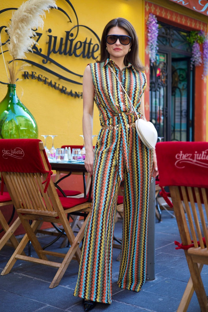 Ensemble deux pièces imprimé multicolore