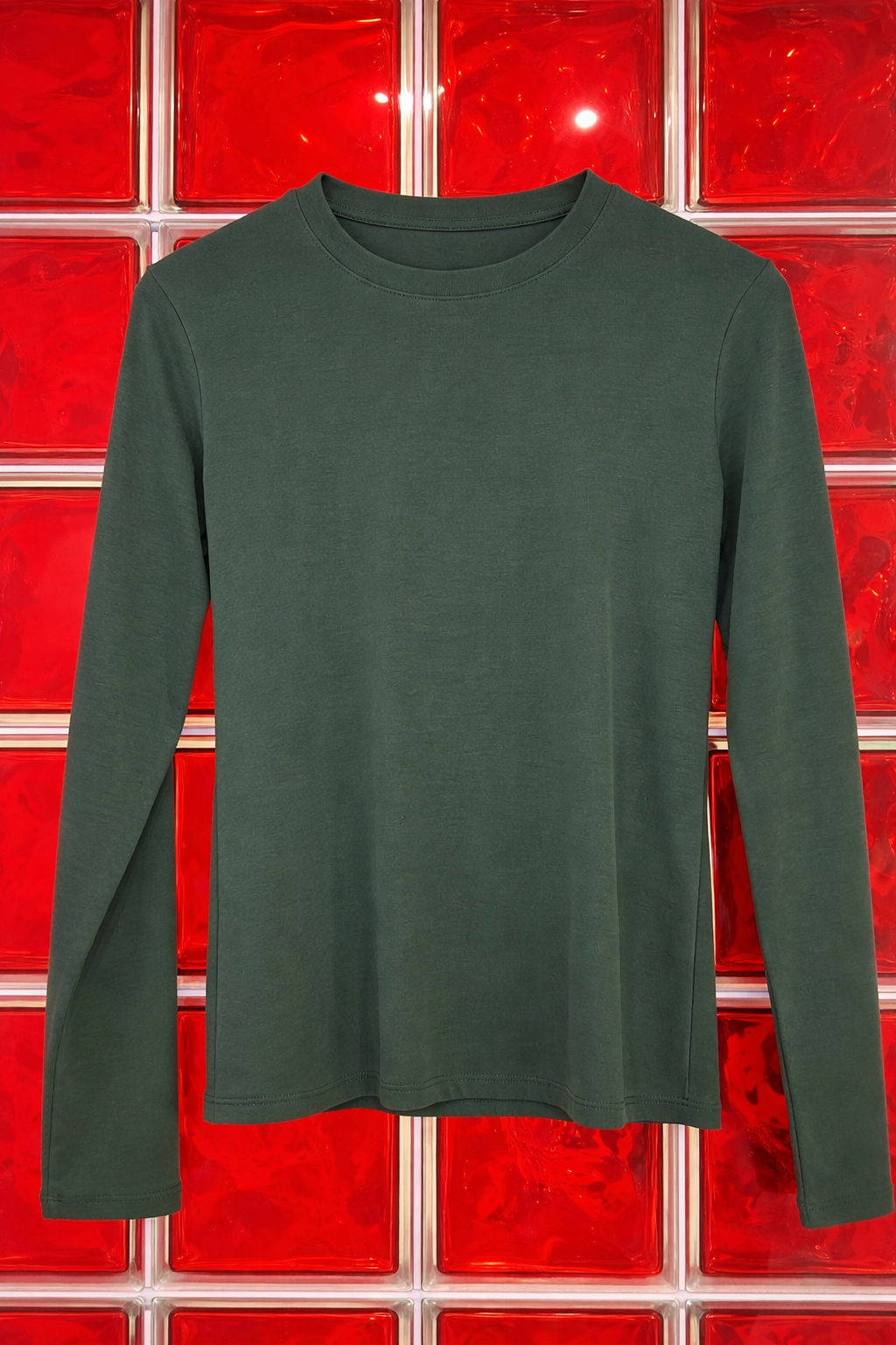 T-shirt manches longues vert bouteille