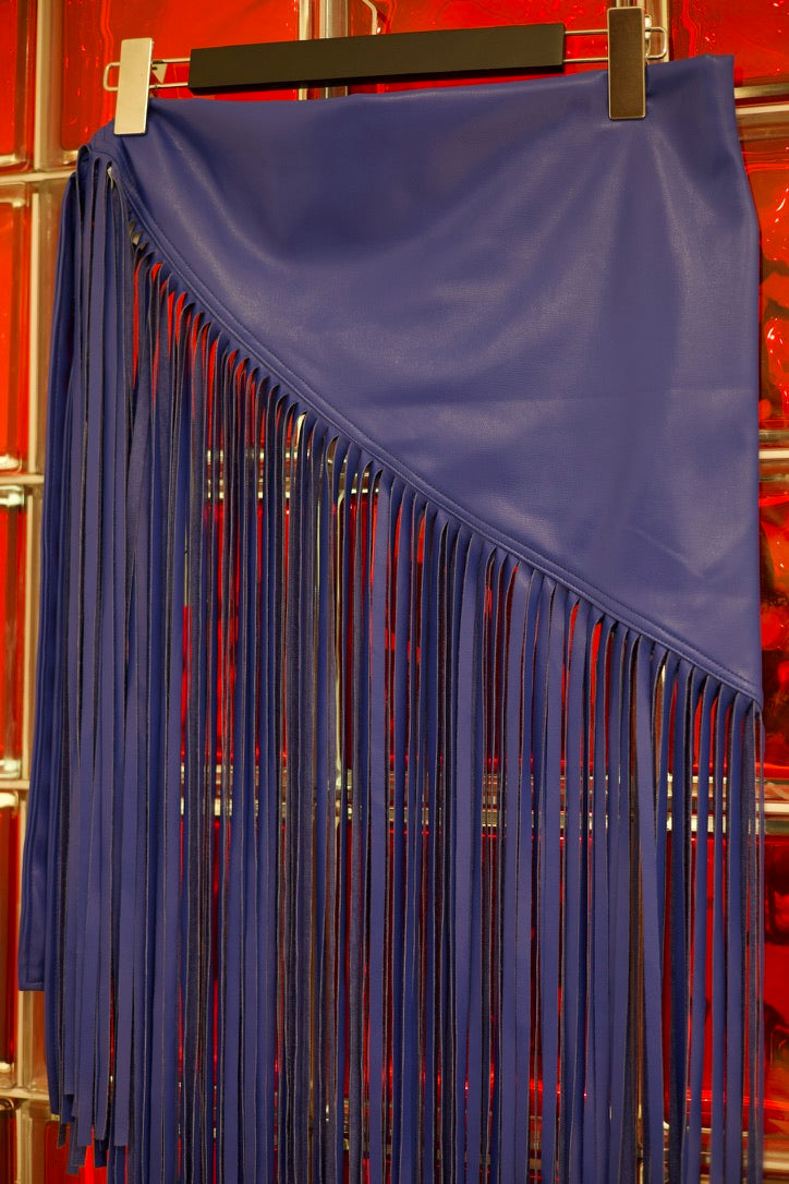Ceinture à franges effet cuir