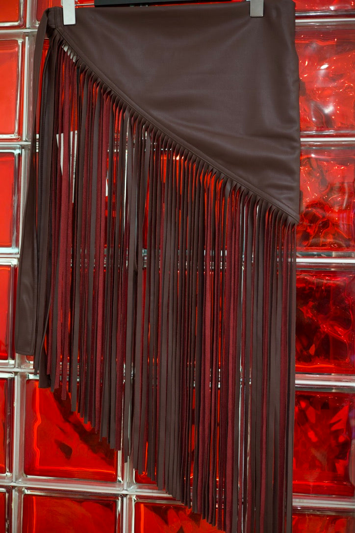 Ceinture à franges effet cuir
