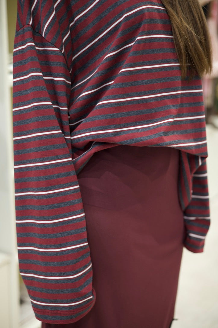 T-shirt rayé col rond