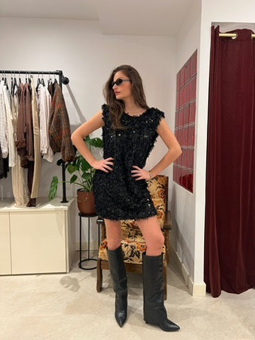 Robe à plumes et paillettes