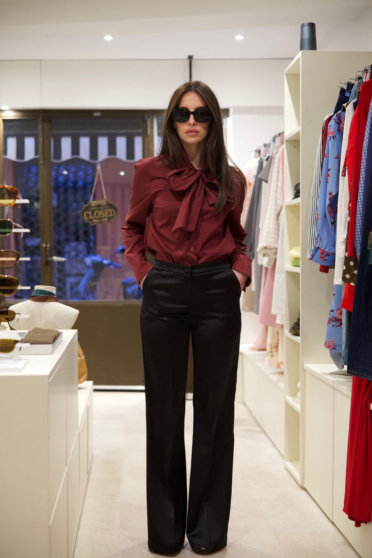 Pantalon satiné noir