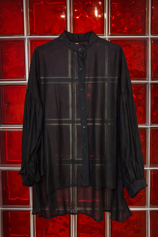 Chemise noire transparente