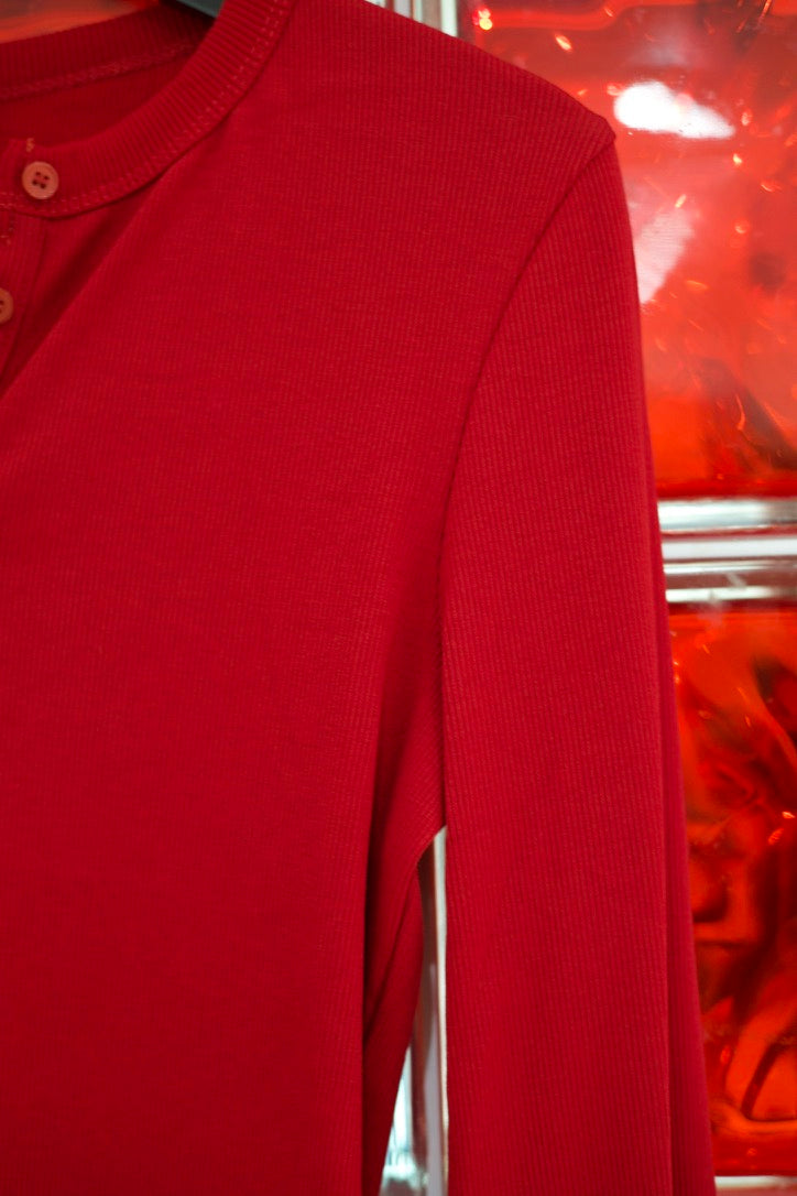 T-shirt côtelé col tunisien