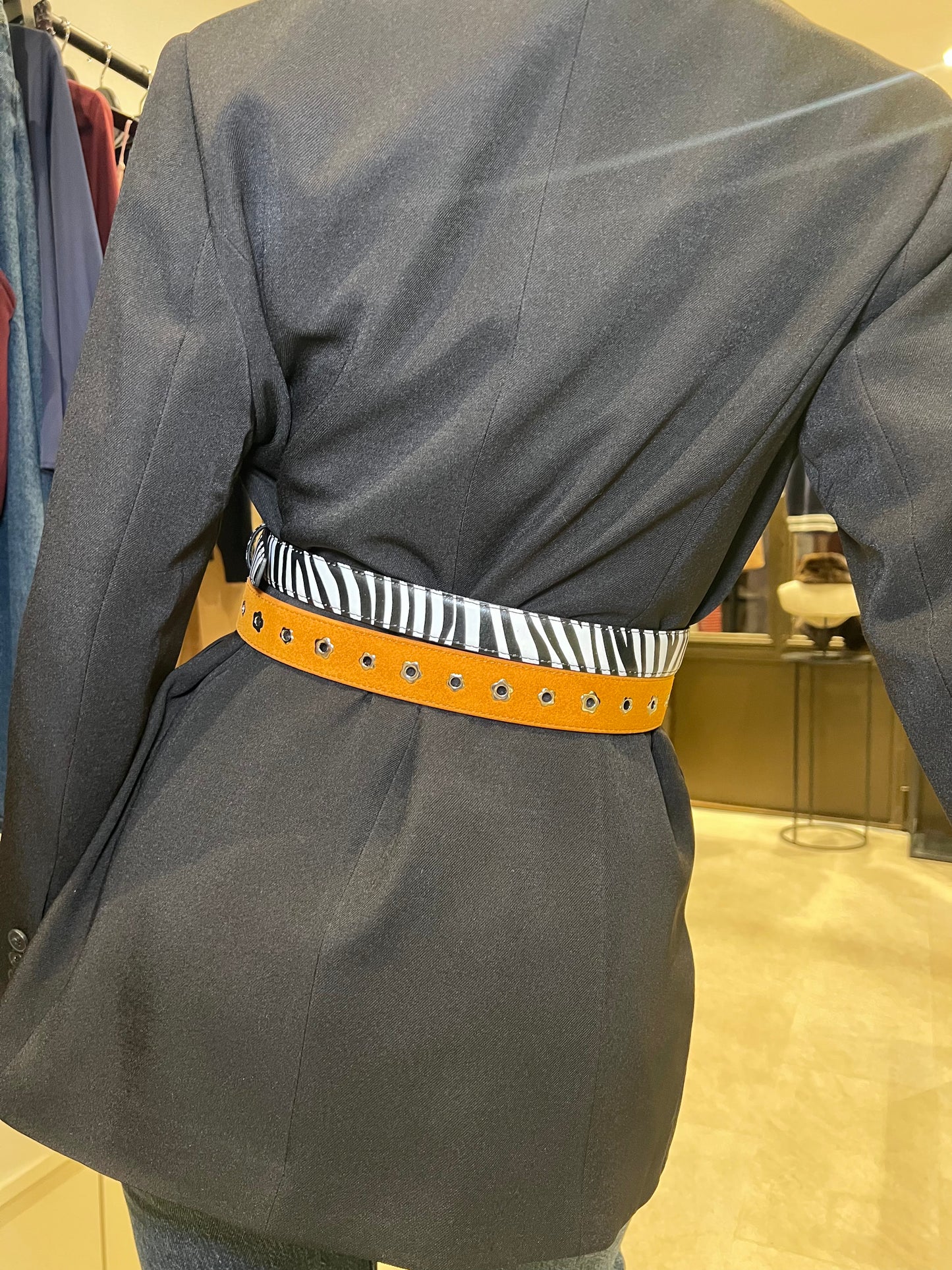 Ceinture en cuir et daim
