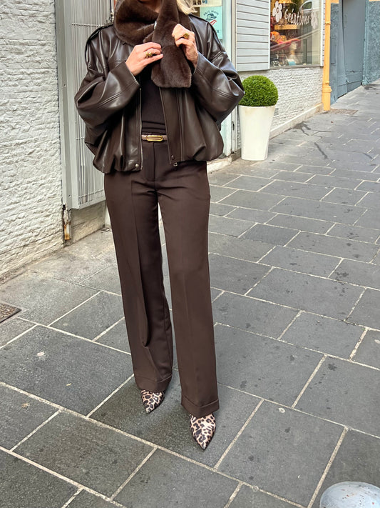 Pantalon à pinces marron