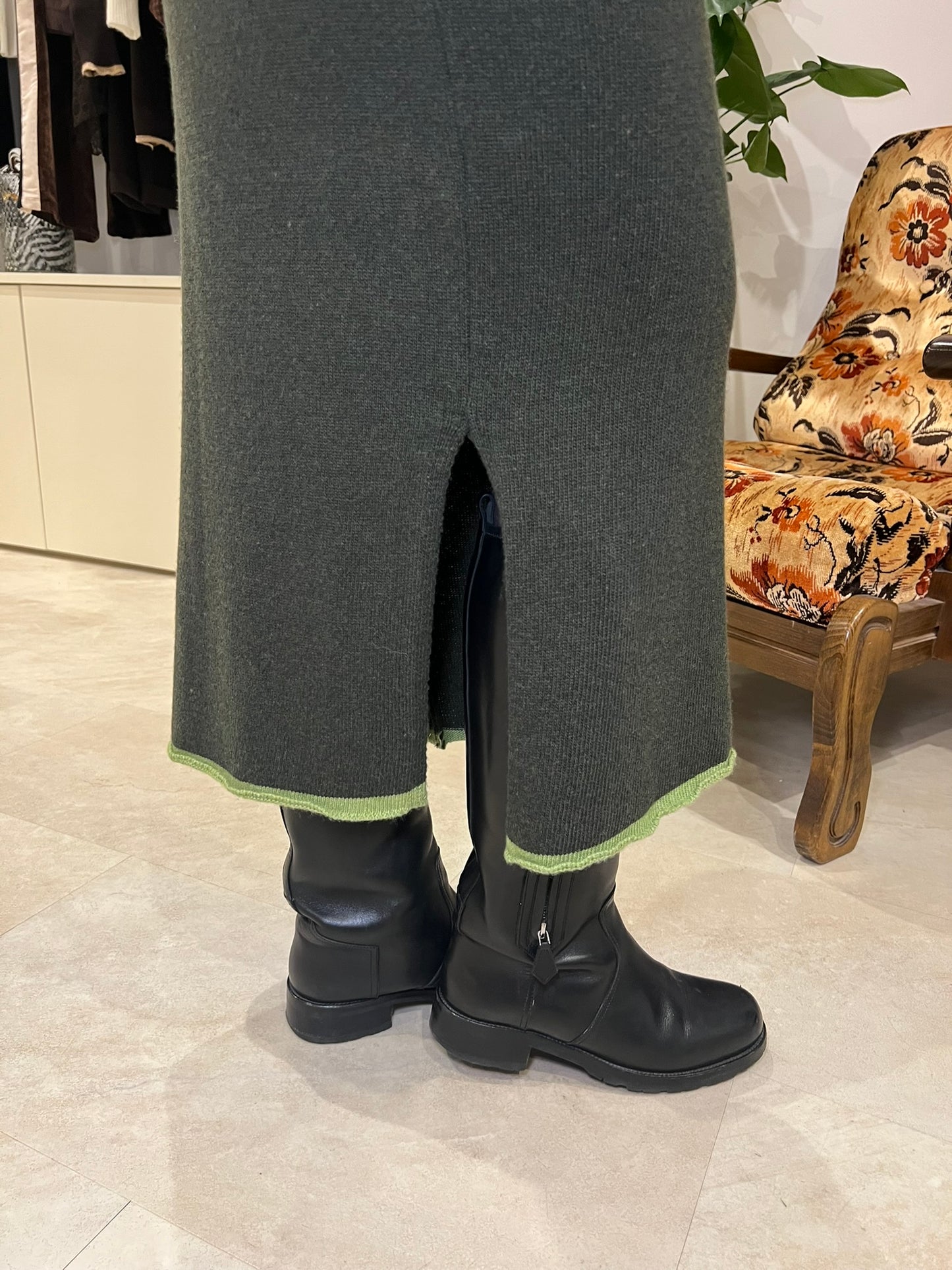 Jupe longue en laine & cachemire