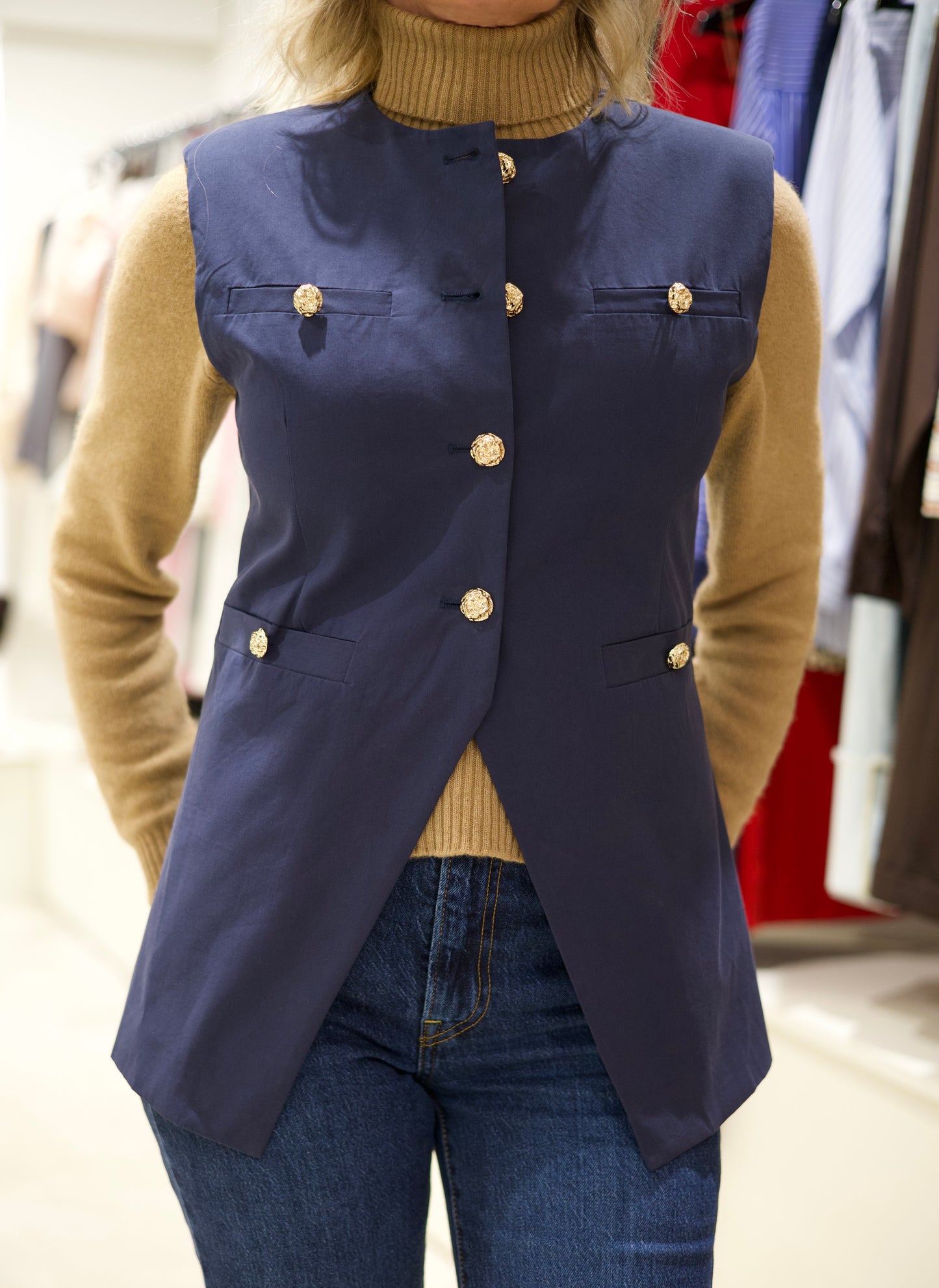 Veste sans manches bleu marine