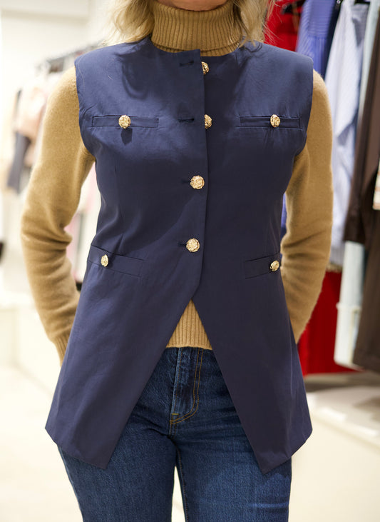 Veste sans manches bleu marine