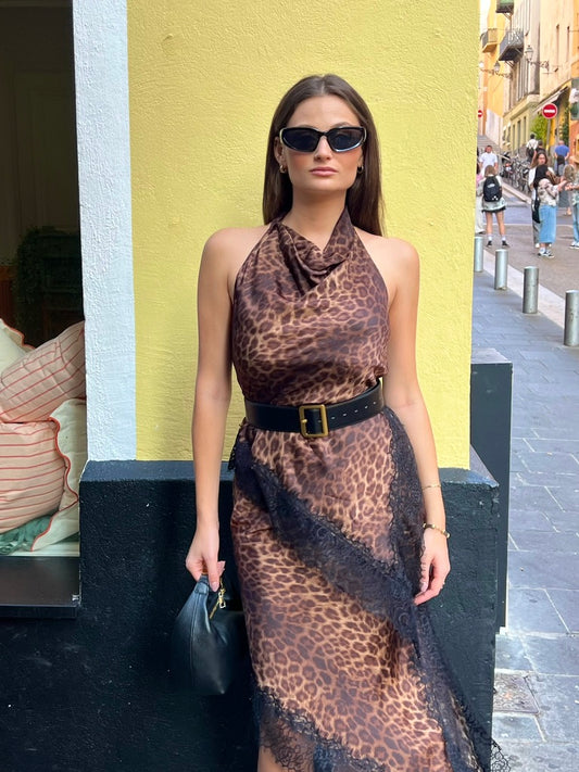 Haut dos nu imprimé léopard