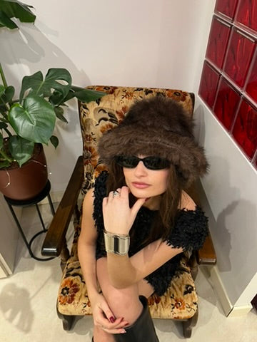 Chapeau en fausse fourrure