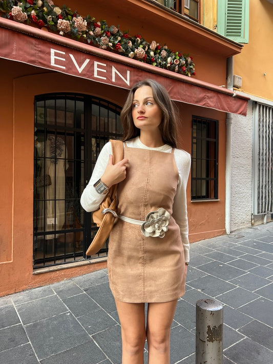 Robe suédine camel