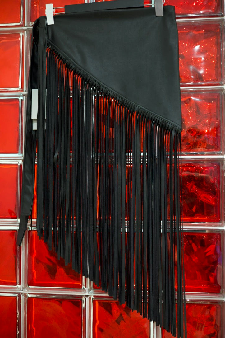 Ceinture à franges effet cuir