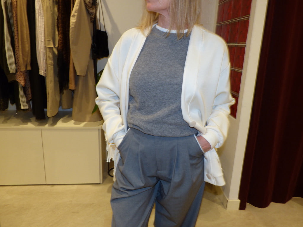 Gilet blanc à franges