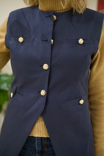 Veste sans manches bleu marine