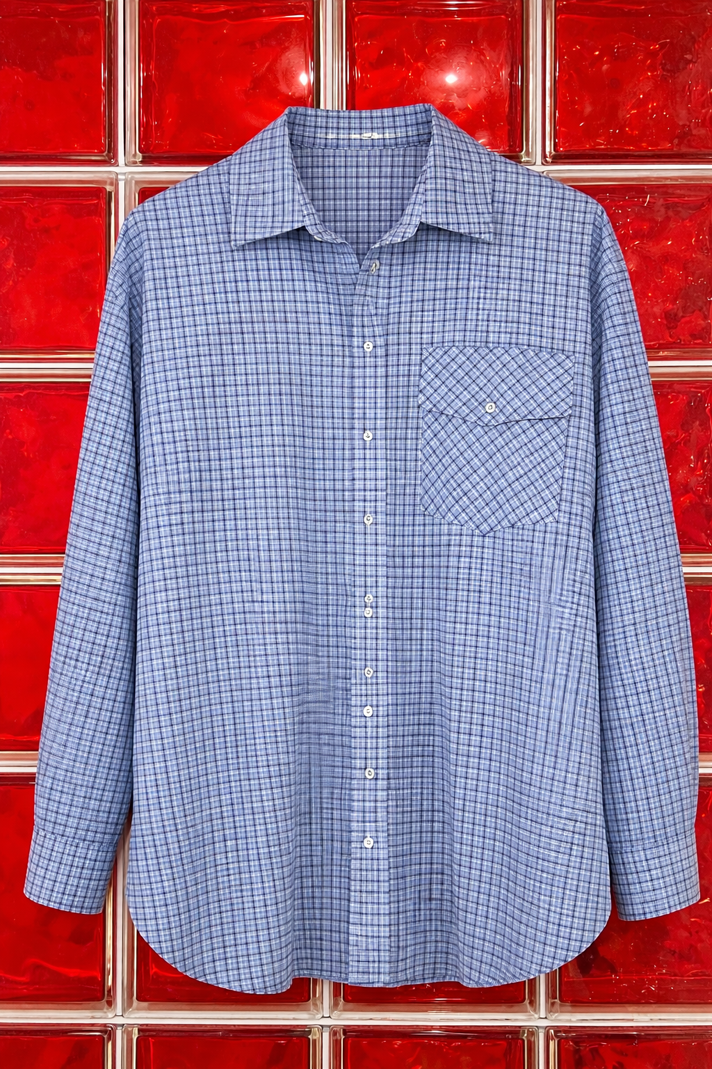 Chemise à carreaux bleu