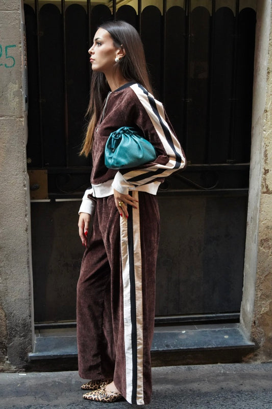 Pantalon de jogging en velours marron