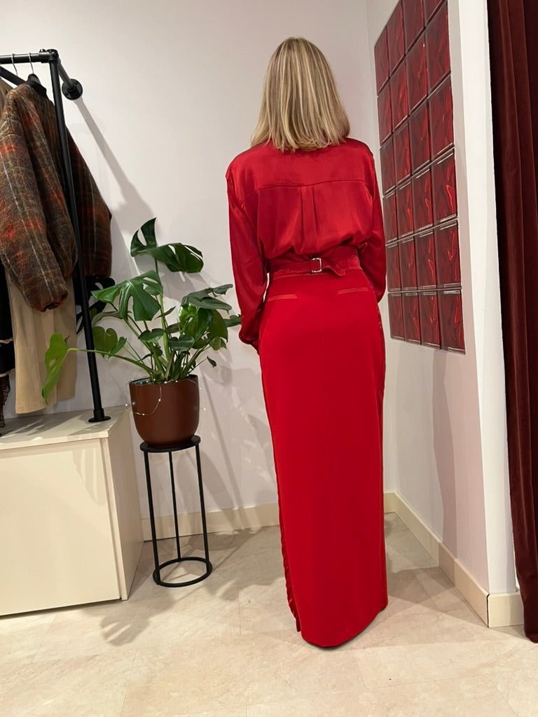 Jupe longue portefeuille rouge