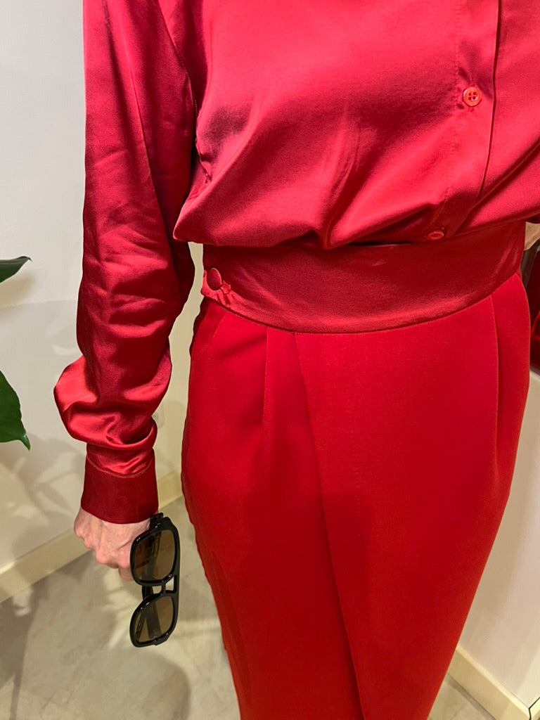 Jupe longue portefeuille rouge