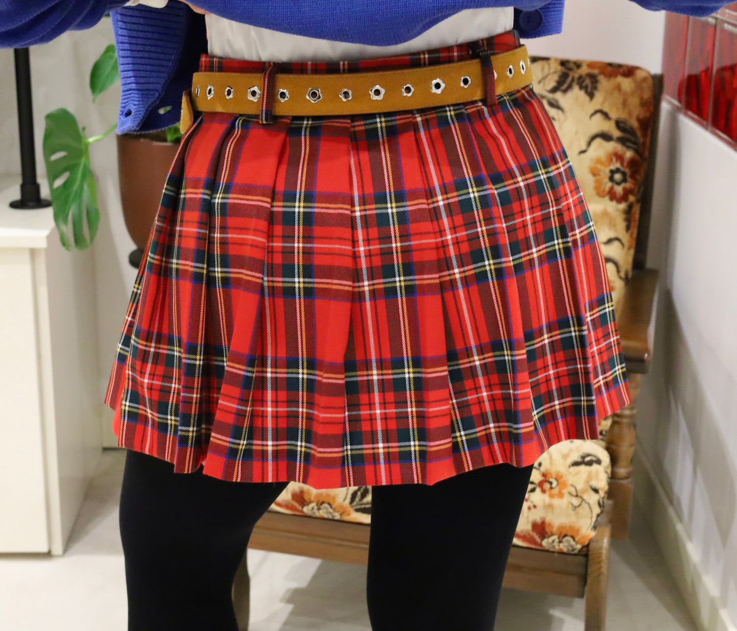 Jupe plissée tartan