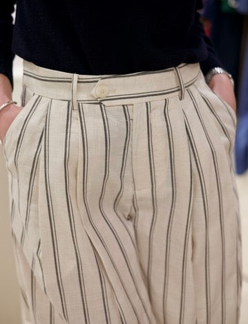 Short rayé taille haute