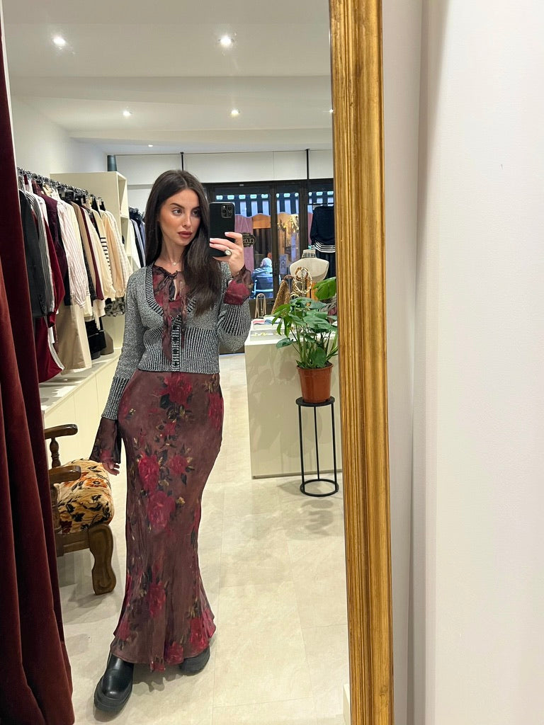 Robe longue à fleurs