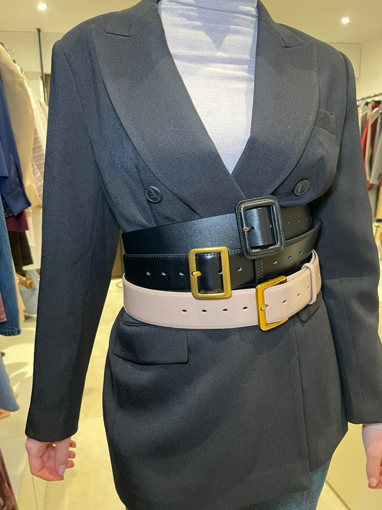 Ceinture large en cuir