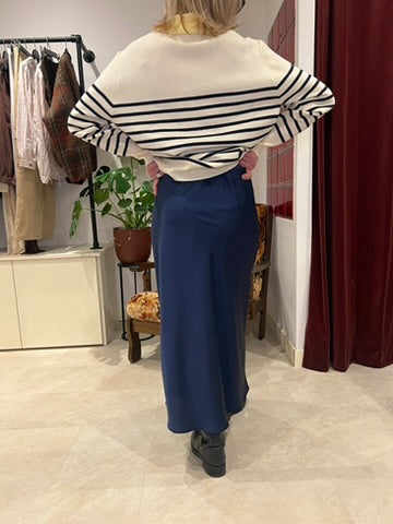 Jupe satinée bleue