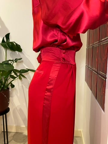 Jupe longue portefeuille rouge