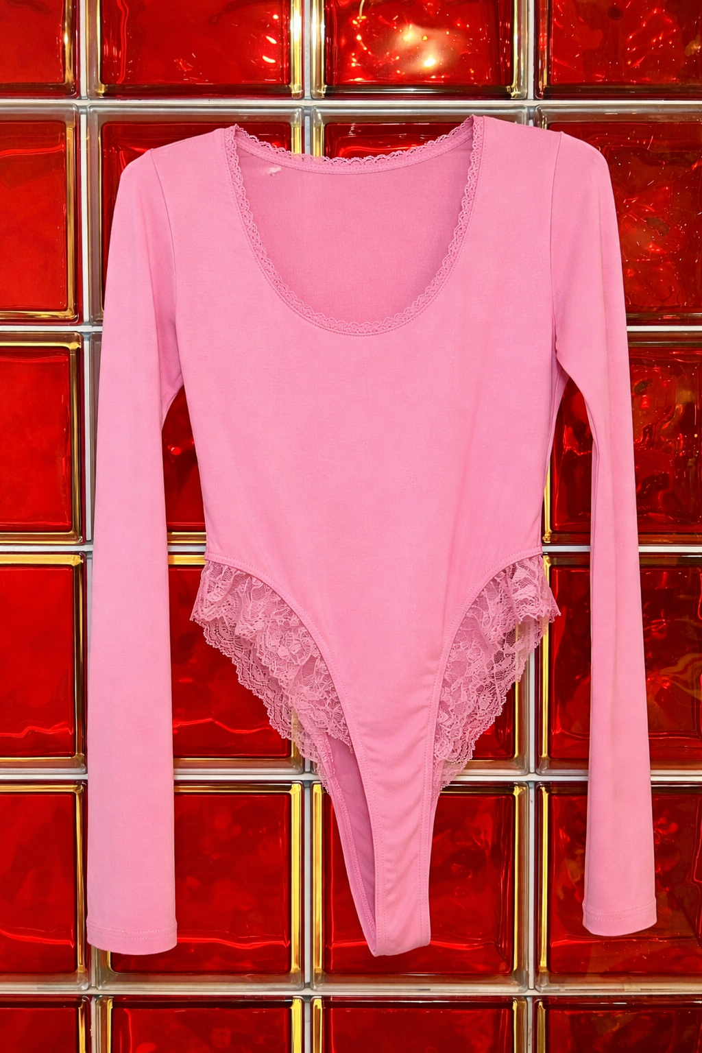 Body dentelle manche longue