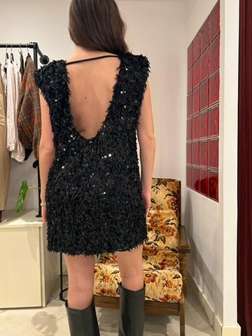 Robe à plumes et paillettes