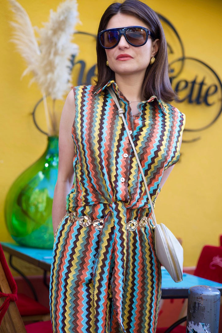 Ensemble deux pièces imprimé multicolore