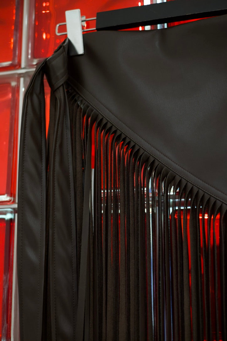 Ceinture à franges effet cuir