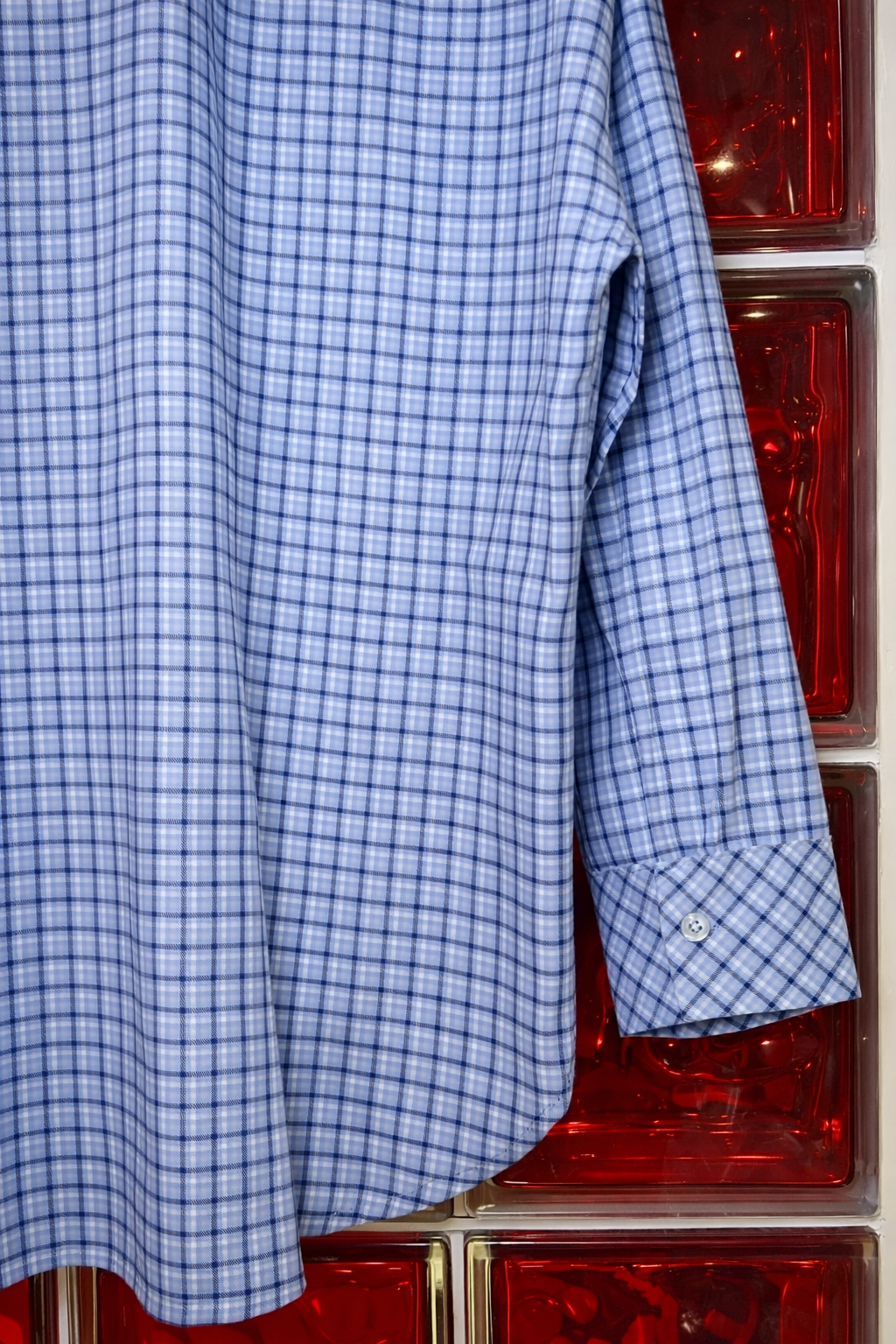 Chemise à carreaux bleu