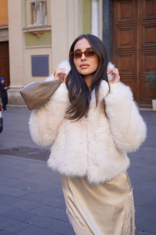 Veste fausse fourrure blanche