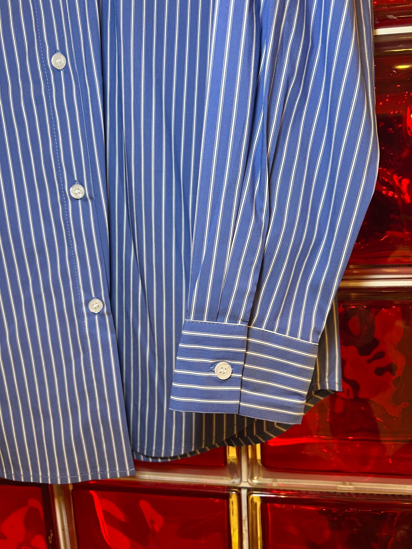 Chemise en coton rayée bleu & blanc